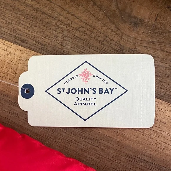 Vibrant St John’s Bay Red Quilted Vest with Gold Accents Large Tall NWT - Picture 2 of 6